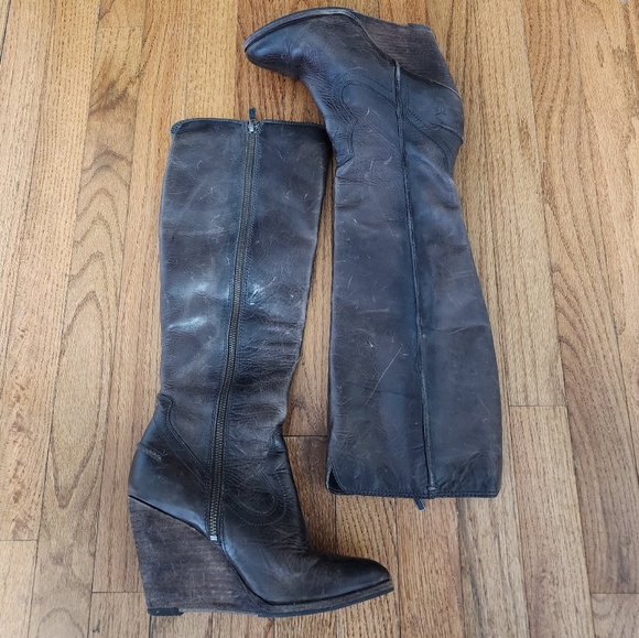 frye cece wedge boots